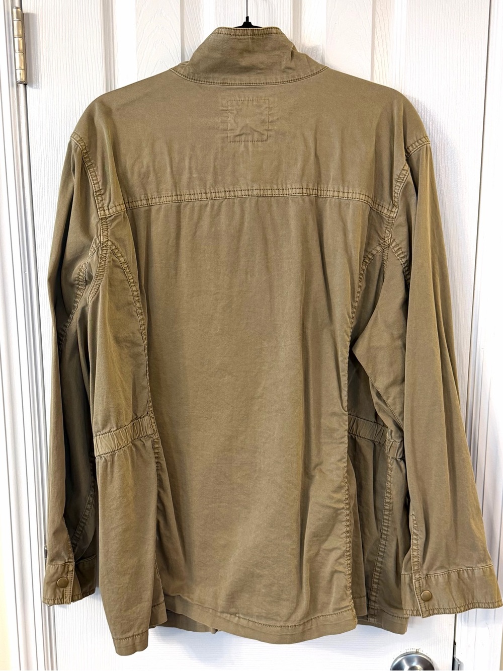 Sonoma Women’s 2X Tan Utility Shirt Jacket Cotton Stretch Shacket Plus Size - Picture 3 of 5